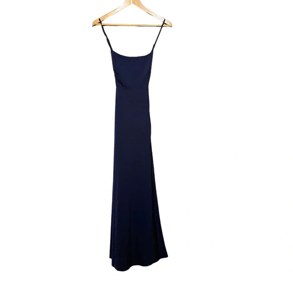 NWT SHOWPO. WILL IT BE US MIDI DRESS - THIGH SPLIT‎ CROSS BACK DRESS NAVY SIZE 8 - Picture 4 of 10